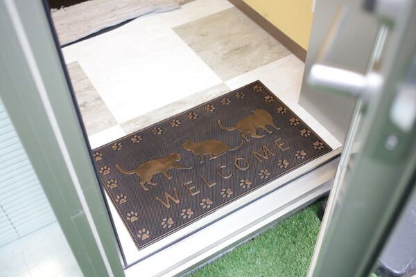 楽天市場】玄関マット ラバーマット 約75cm×45cm 猫 ウェルカム