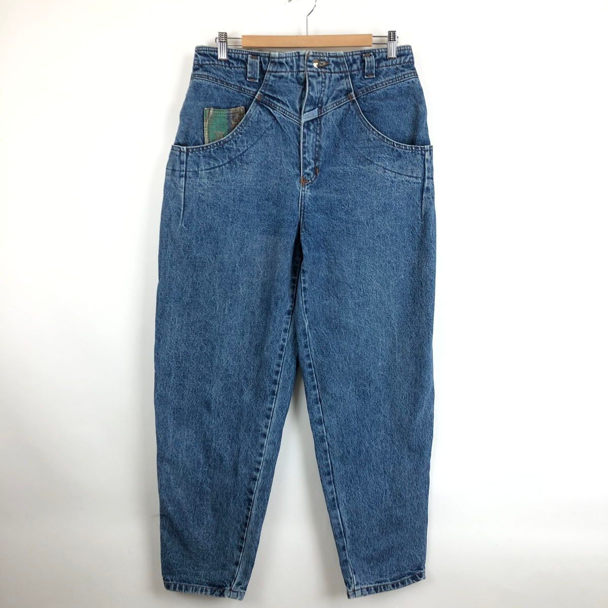 【古着】 C.C.C CLASSIC デニムパンツ バギーパンツ 異素材切換え エスニック 90年代 ブルー系 メンズW31 【中古】 n027549