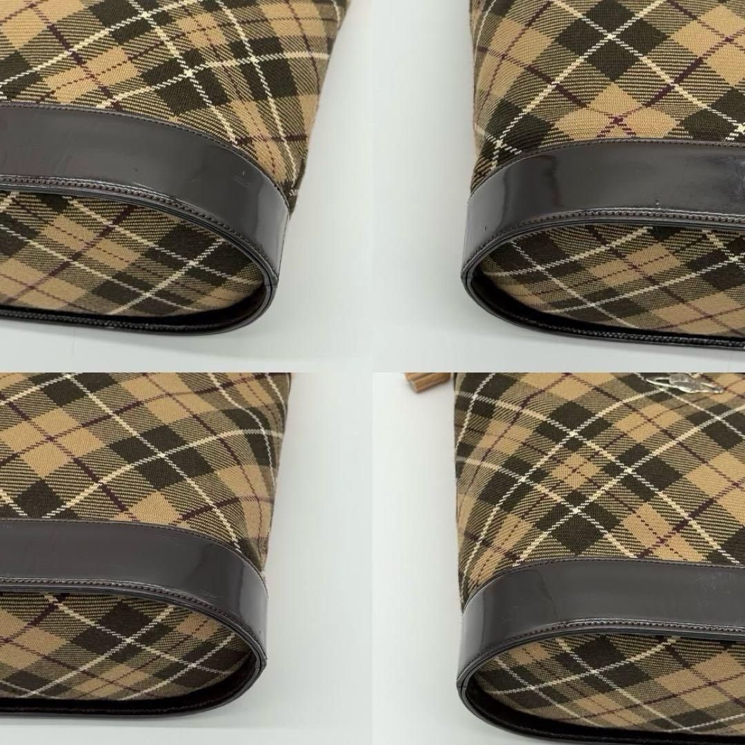 【良品】Vivienne ハラコ タータンチェック トートバッグ ブラウン 良品】Vivienne ハラコ タータンチェック トートバッグ ブラウン