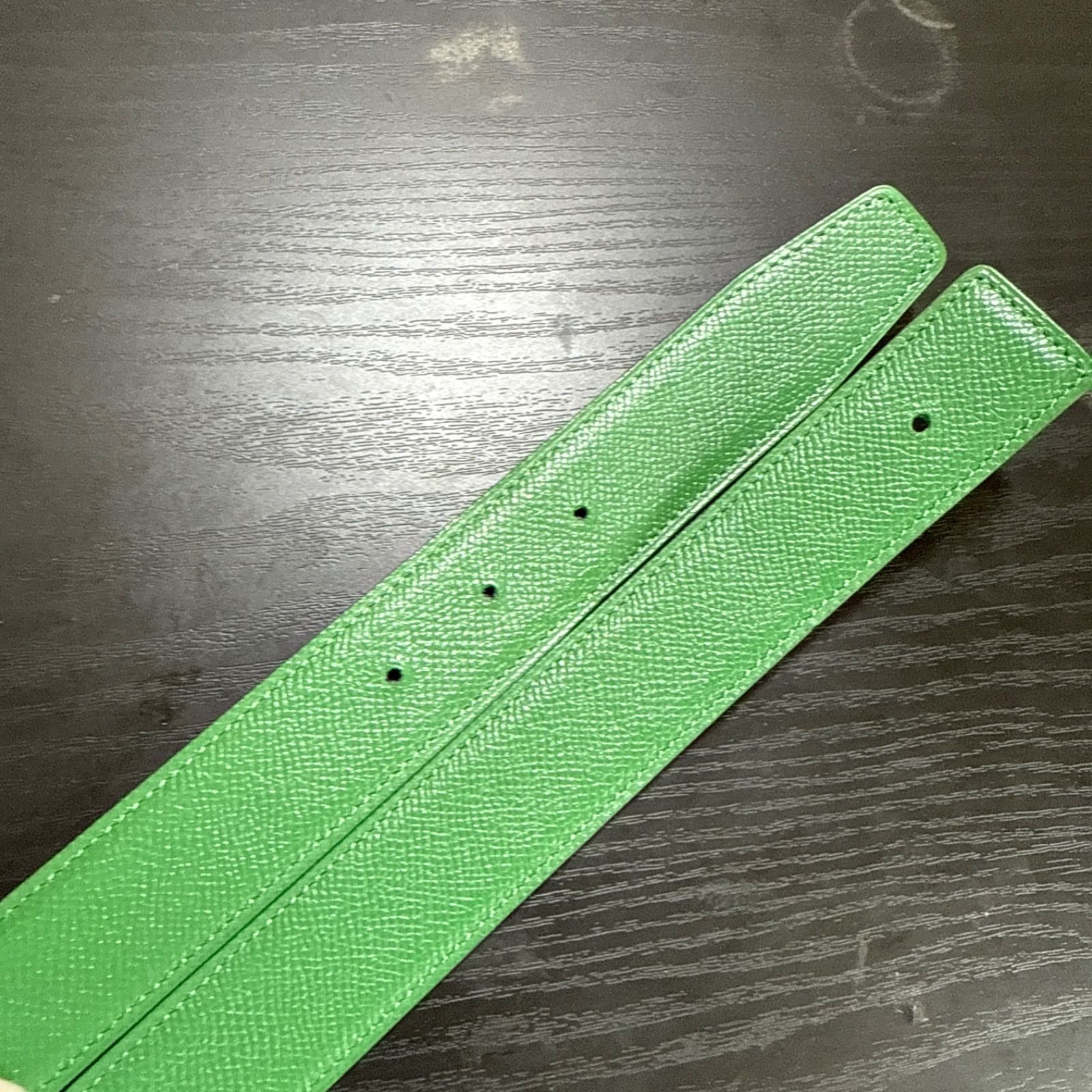  HERMES エルメス コンスタンスリバーシブルベルト65 ゴールドカラーバックル グリーン|ネイビー カラー 箱 保存袋付き ベルト 小物