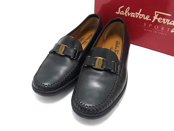 □美品□Salvatore Ferragamo フェラガモ ヴァラ レザー ローファー パンプス 靴 シューズ 表記サイズ5 1/2 約23cm  ブラック系 DF6263 - メルカリ