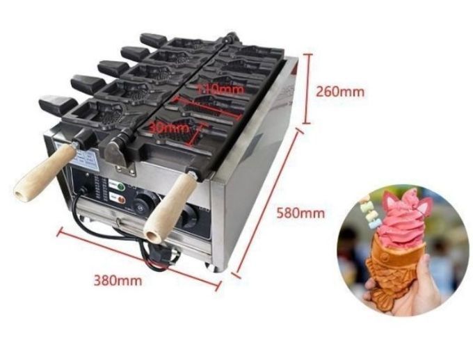 アイスクリームコーンメーカー 5個焼き