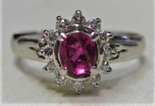 Pt900 プラチナ リング 指輪 ルビー0.48ct ダイヤ0.19ct - メルカリ