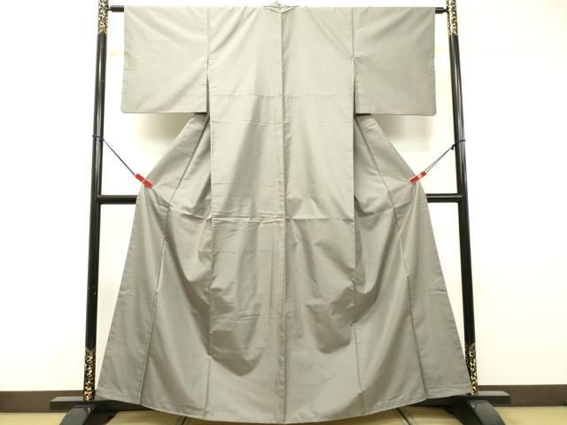 平和屋着物●本場縞大島紬　白鼠色　正絹　逸品　DAAR4454tw 平和屋着物○本場縞大島紬 白鼠色 正絹 逸品 DAAR4454tw