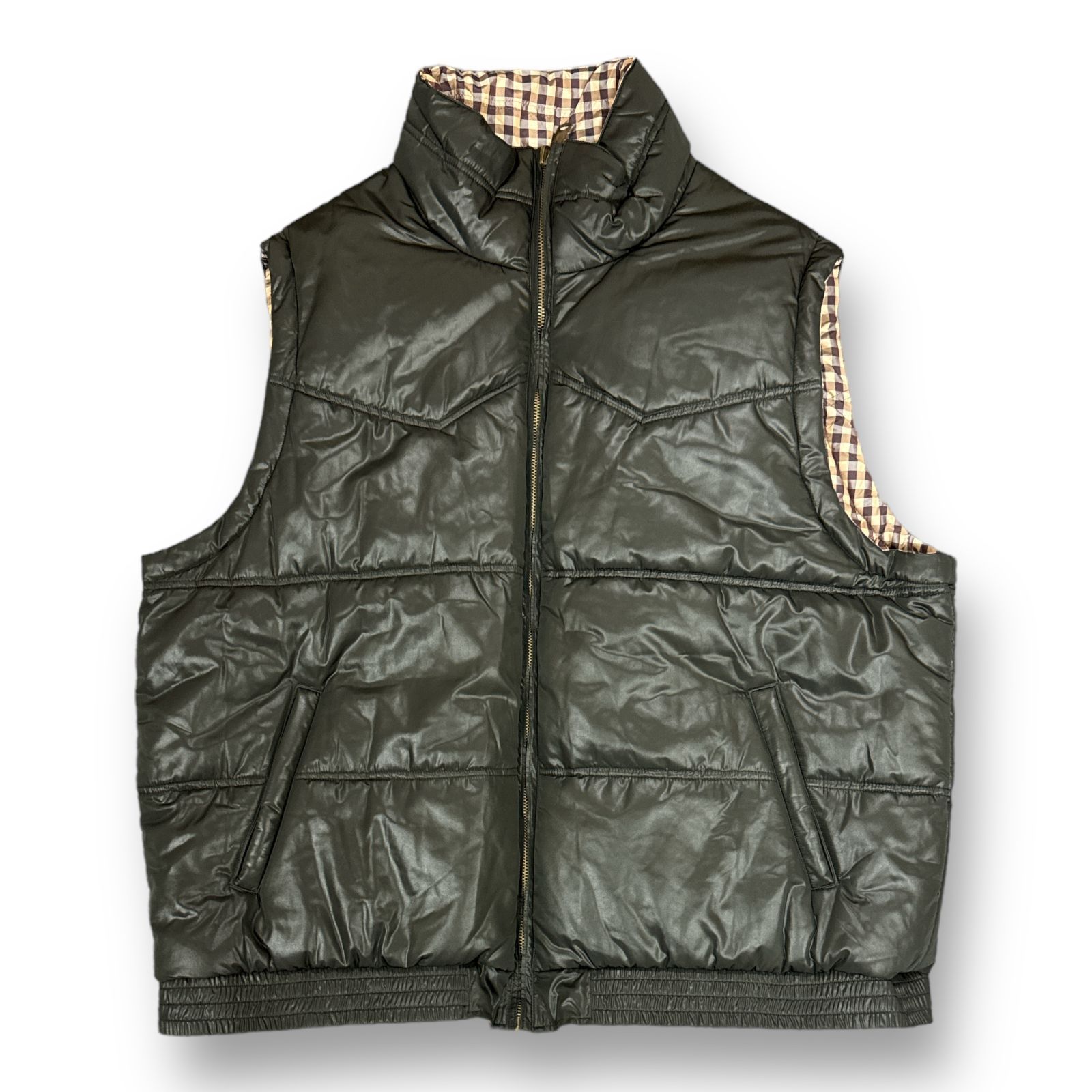 定価60500円 未使用品 DAIRIKU 23SS Reversible Check Nylon Vest 