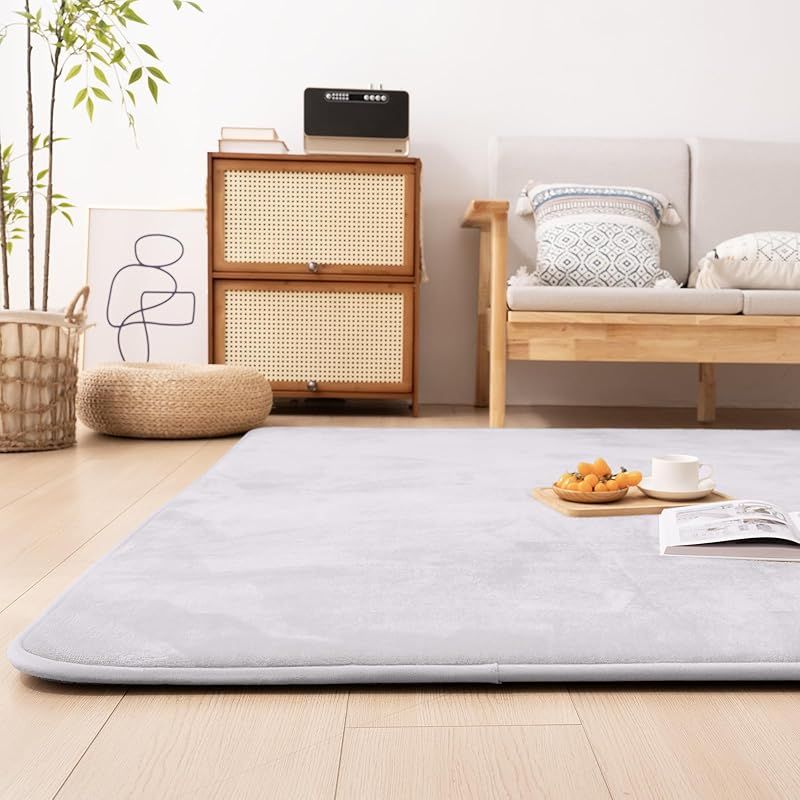 在庫セール HOMFINE カーペット ラグ 高反発 厚25mm 185×240cm 約3畳 ラグマット クッションラグ 防音 厚手 抗菌 防ダニ加工 防臭 もちもち ふわっと手触り おしゃれ グレー 1