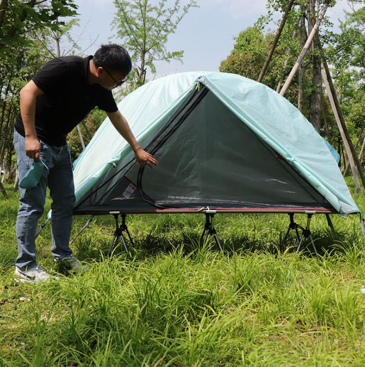 アウトドア用ベッドテントキャンプ携帯用宿泊自動折り畳み屋外の雨を防いで厚くします一体ベッドテント