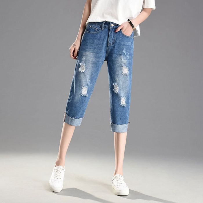 ★  Jeans★ クロップドデニム 青 レディース アンクル丈 吸水速乾加工 ストレッチ スキニーデニムパンツ
