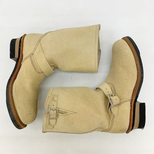 REDWING レッドウィング 8268 ASTM SUEDE ENGINEER BOOT エンジニア ブーツ シューズ スエード メンズ US9 ベージュ 靴 DF16323