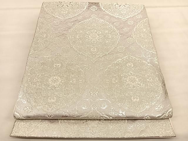 正絹 袋帯 服部織物 オリエント更紗 本金箔24K 平和屋着物◎西陣 服部織物謹製 オリエント更紗 金銀糸 六通柄