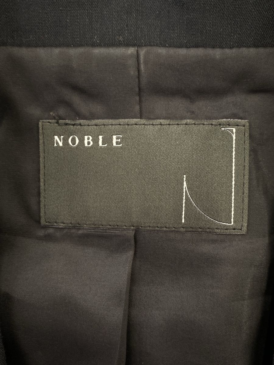 【未使用品】NOBLE/コットンリネンパワーショルダージレ/size36/黒 未使用品】NOBLE/コットンリネンパワーショルダージレ/size36/黒