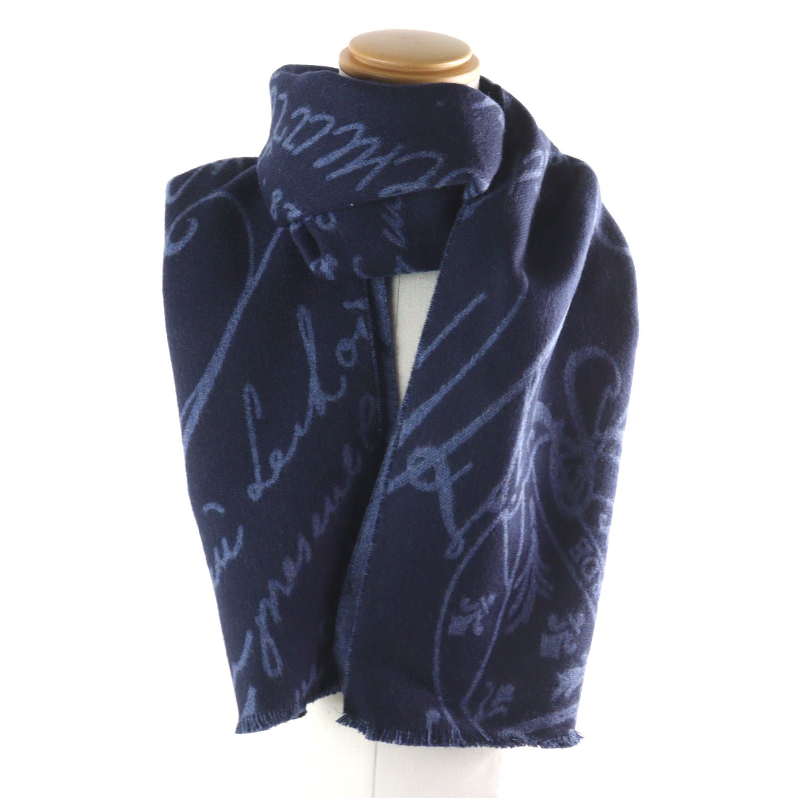 Berluti マフラー みかんまめ BERLUTI ダークブルー マフラー みかん