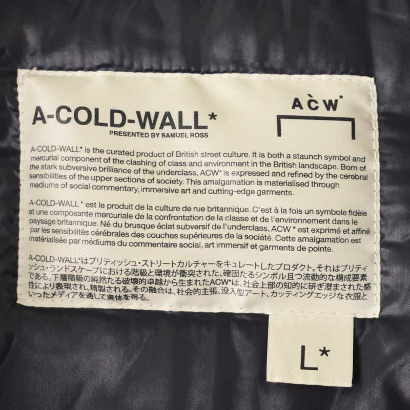 アコールドウォール A-COLD-WALL ACW Two Pocket Cropped Down Coat クロップド ダウンジャケット L 黒  ブラック CW8FMB07BP