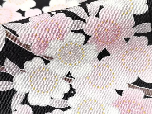 平和屋本店■極上　道中着　ロング丈　枝桜文　黒地　逸品　未使用　CYAA2443s5 平和屋本店□極上 道中着 ロング丈 枝桜文 黒地 逸品 未使用