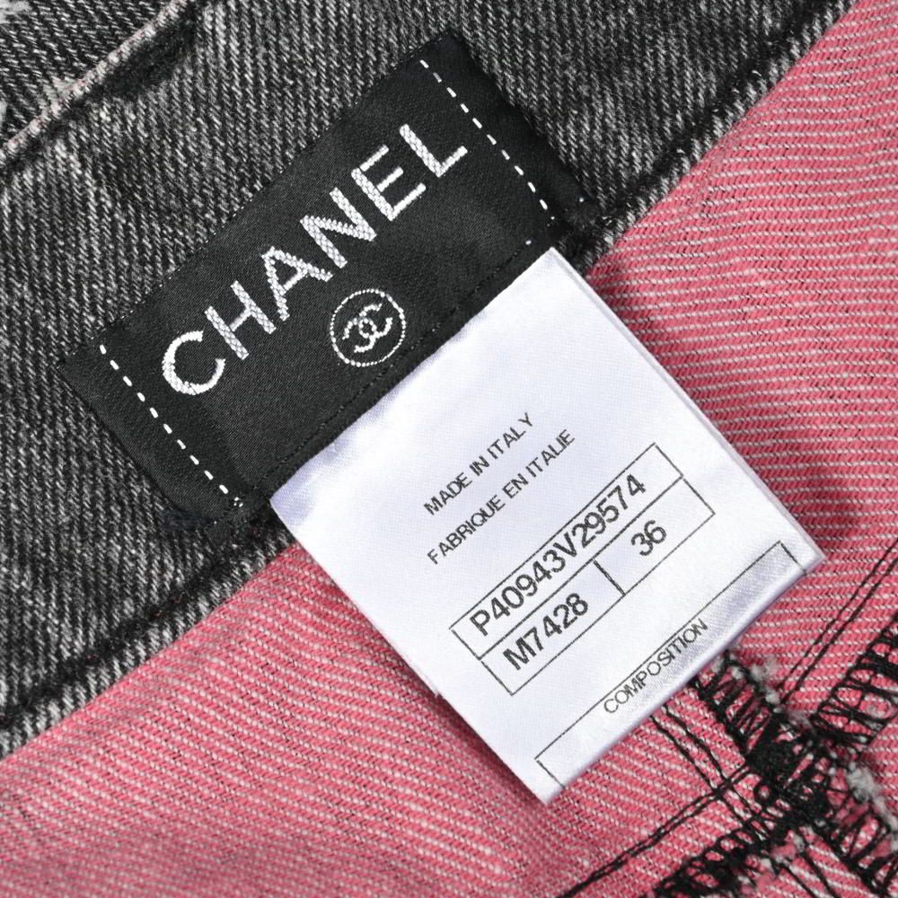 CHANEL レア希少　ロゴ　パンツ　レギンス　美品 XWFSG10H2 BLACK LABEL シグネチャー360N ロゴバンド 4分丈