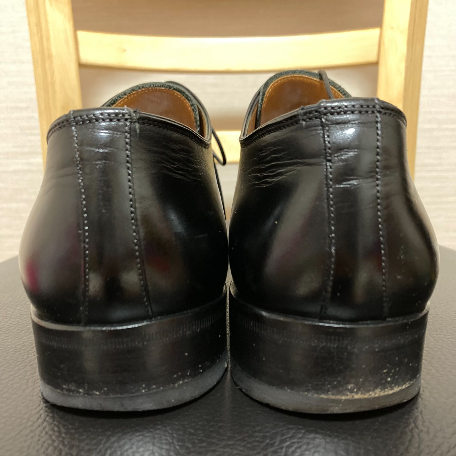 サントーニ Santoni 靴 24cm 黒 ビジネスシューズ 外羽根式 本革 レザー 男性用 メンズ イタリア製 5 F