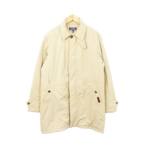 ポロ ラルフローレン POLO RALPH LAUREN ステンカラーコート 中綿 ダブルジップ 薄手 S ベージュ |AH22 GY44
