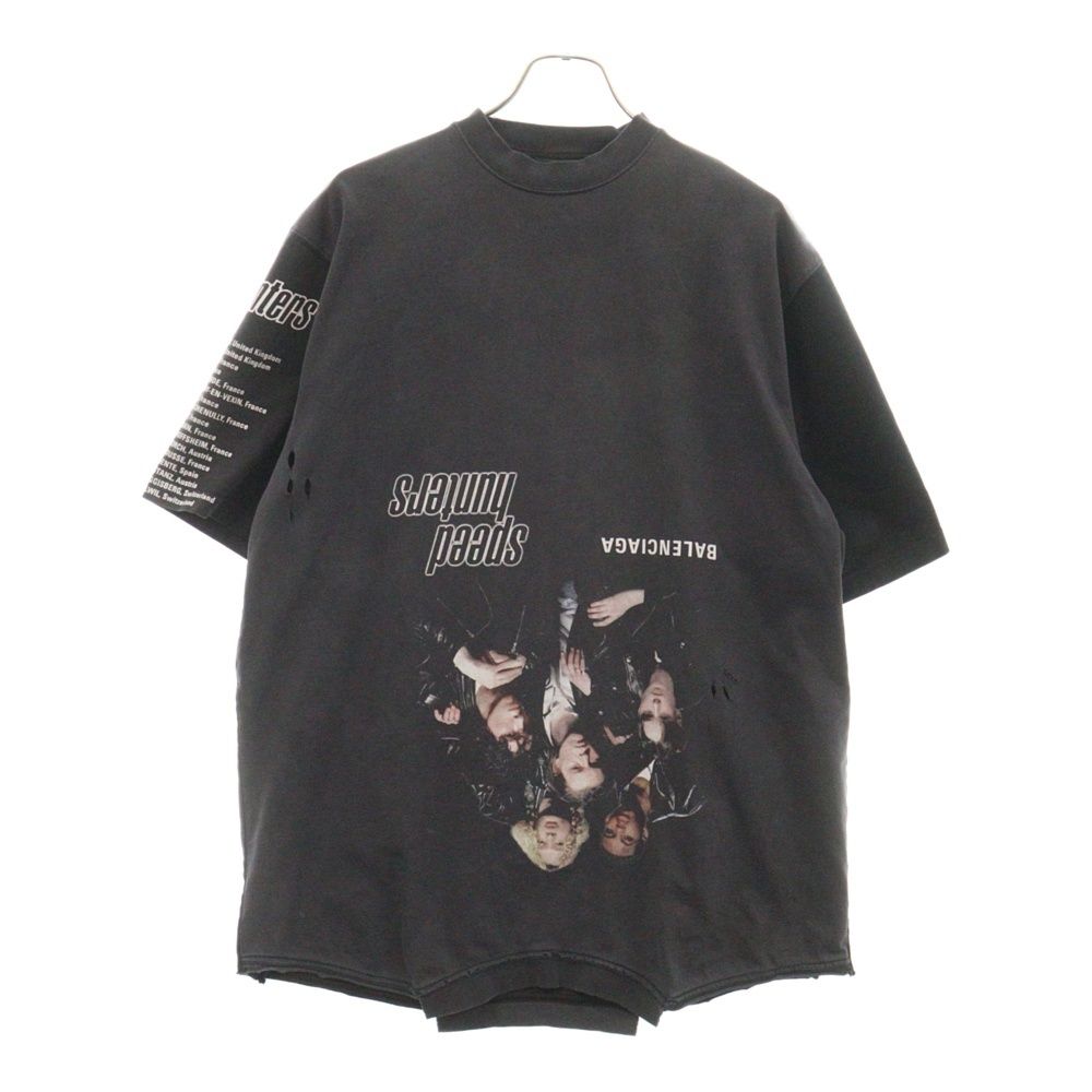 BALENCIAGA (バレンシアガ) 22SS Speed Hunter Upside Down Oversized Tee 698811 TMVC9 スピードハンターアップサイドダウンオーバーサイズ半袖Tシャツ ブラック