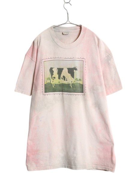 90s ウォーレン キンブル アート イラスト プリント タイダイ Tシャツ メンズ XL | 絵画 芸術 アニマル ウシ 大きいサイズ