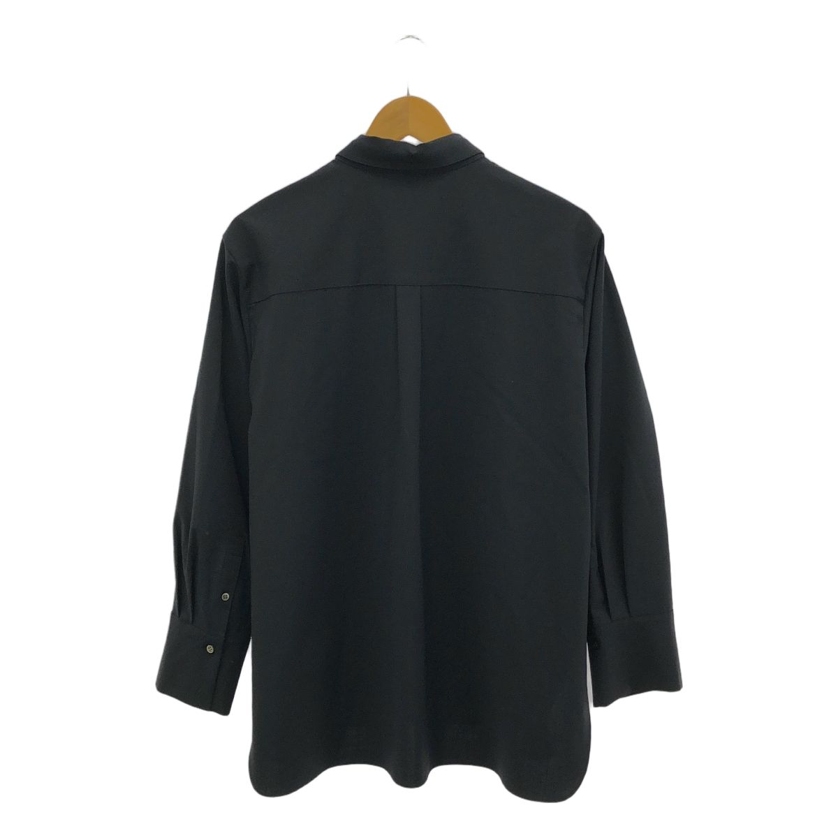 【美品】  ebure / エブール | 2024AW | ブルーム オーバーシャツ ブラウス / 襟着脱可 | 38 | ブラック | レディース ebure - 【美品】 ebure / エブール | 2024AW | ブルーム