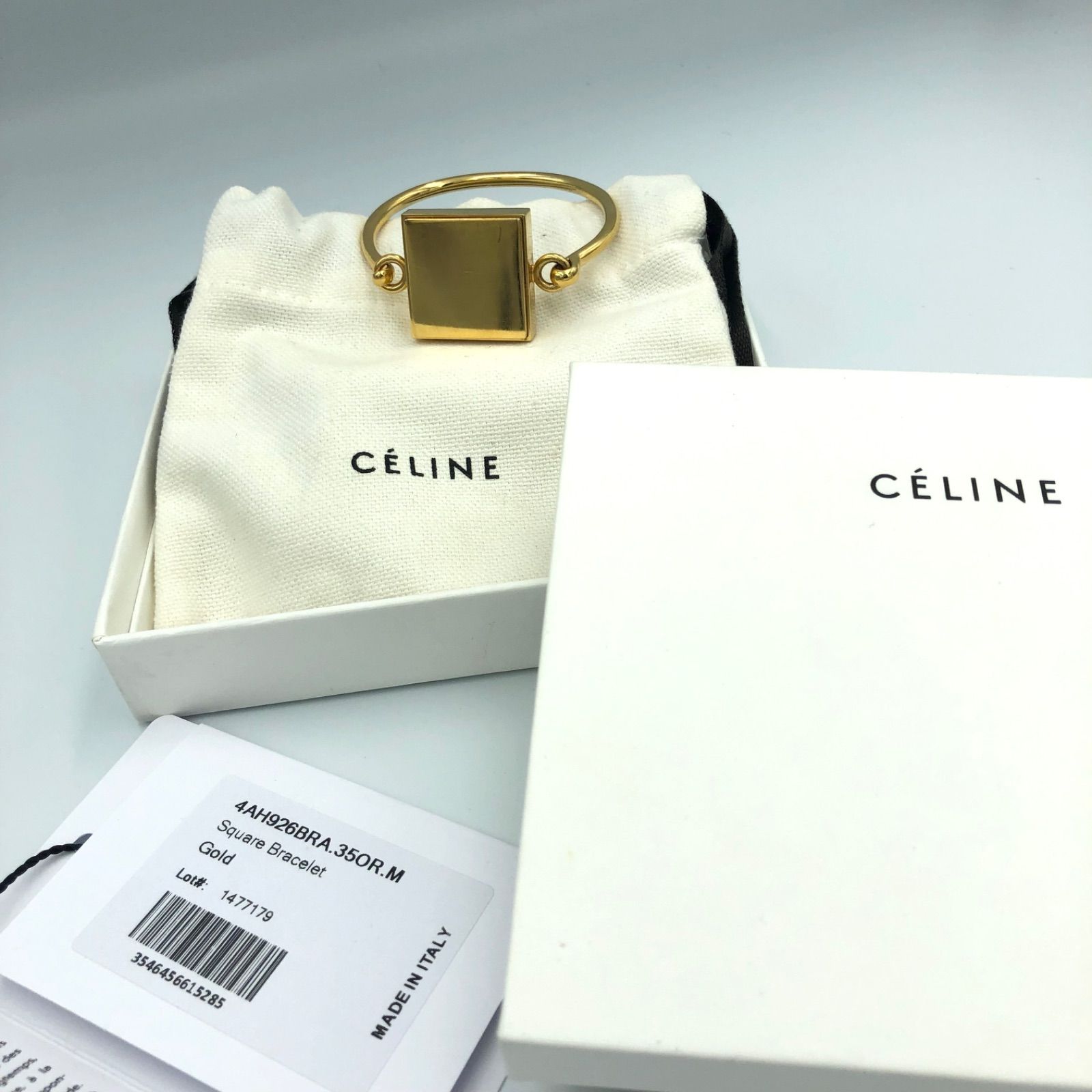 CELINE　スクエアブレスレット コインブレスレット バングル コインスクエア