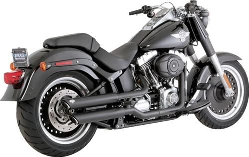 VANCE＆HINES ツインスラッシュ スリップオンマフラー ブラック 2007〜17年FXSTD FLSTF FLSTFB 2017年FLSTN FLS