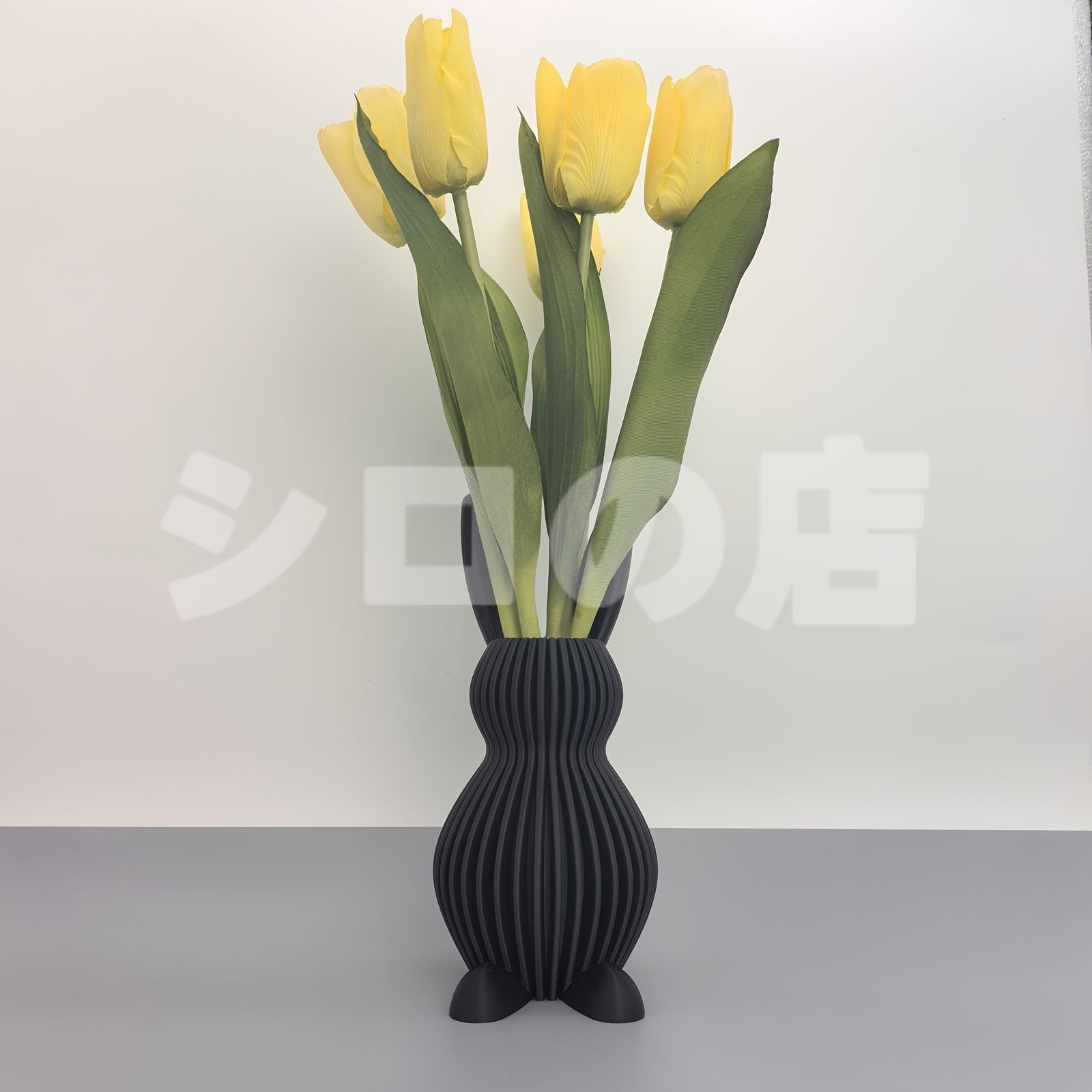 花瓶 花びん プラスチック おしゃれ 黒いウサギ うさぎ ラビット モダン シンプル インテリア雑貨 花器 生け花 装飾 玄関 リビング ダイニング オシャレ オブジェ