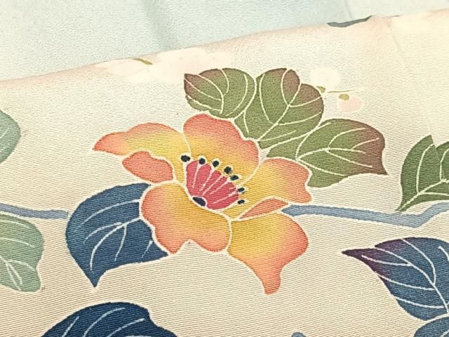 平和屋着物○訪問着 友禅 作家物 花鳥文 暈し染め 正絹 逸品