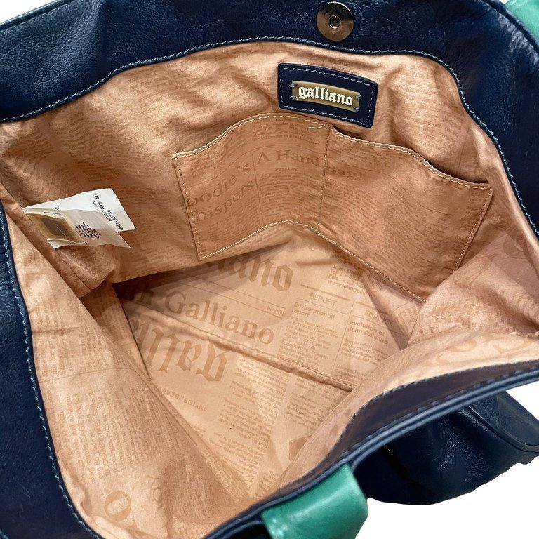 John Galliano ロゴスタッズレザートートバッグ 鞄 カバン