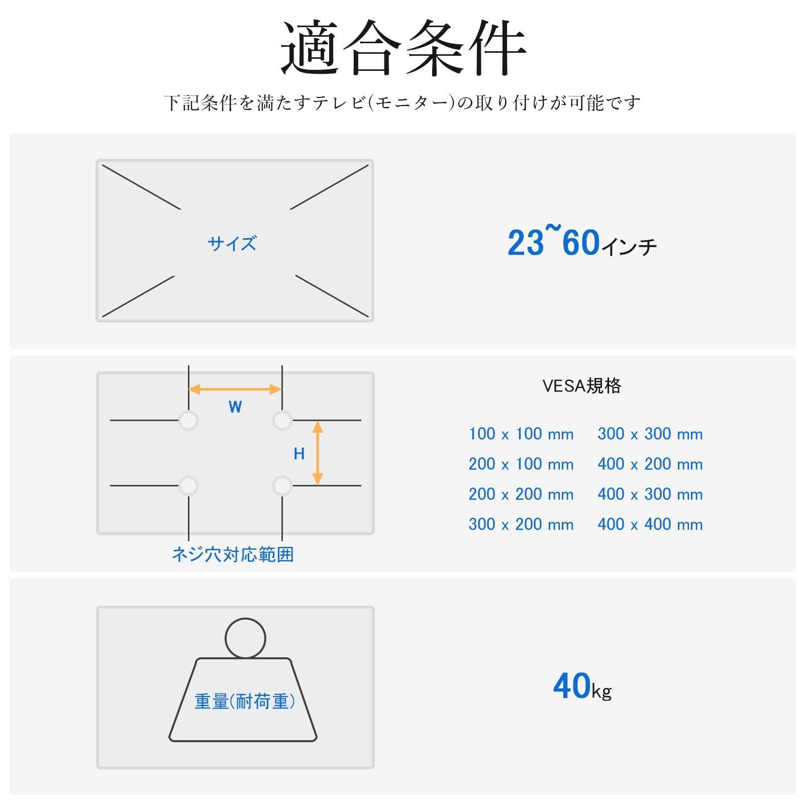 新着商品 23~55型