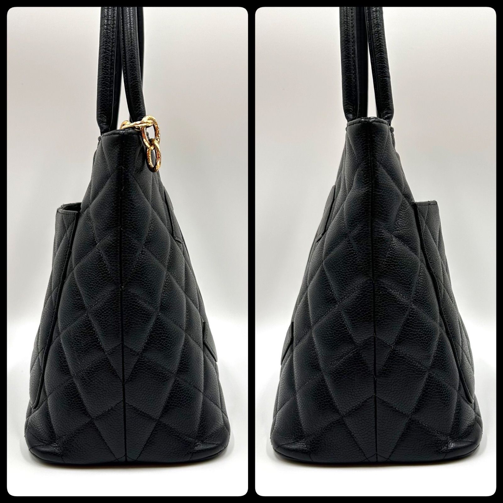 CHANEL シャネル 復刻トート キャビアスキン ハンドバッグ バック ココ 