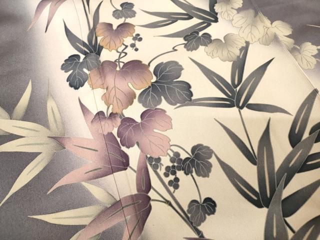 平和屋着物○皇室デザイナー 中村乃武夫 訪問着 葡萄 笹 暈し染め 金彩