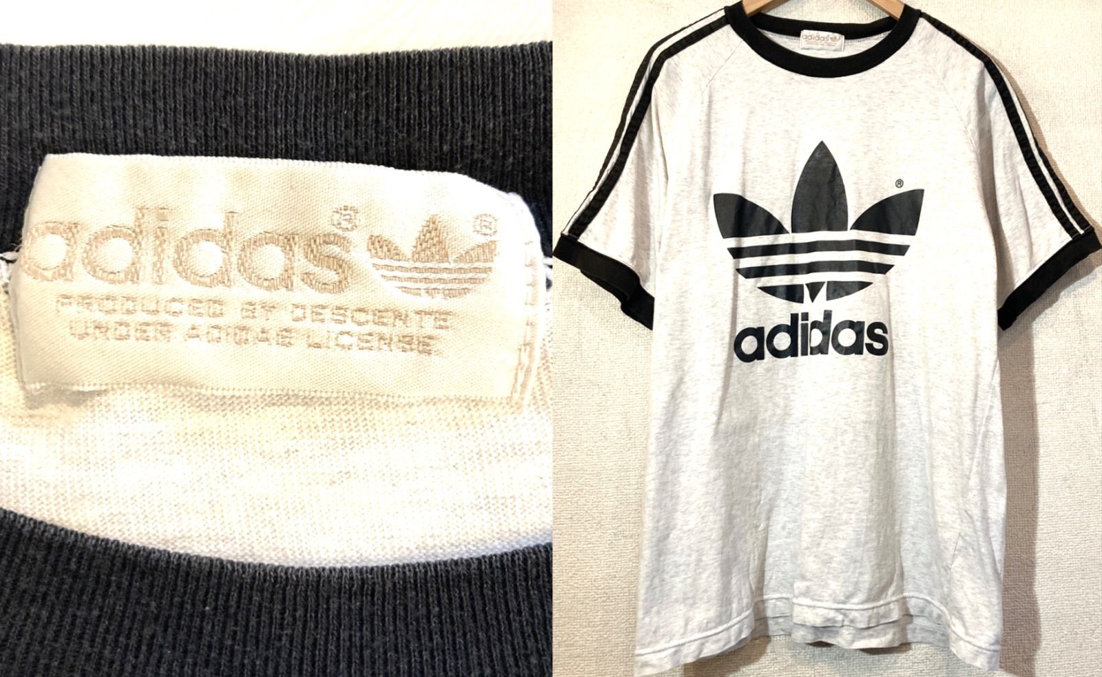 adidas☆80'sVINTAGE☆デサント☆Tシャツ☆トレフォイル☆三つ葉