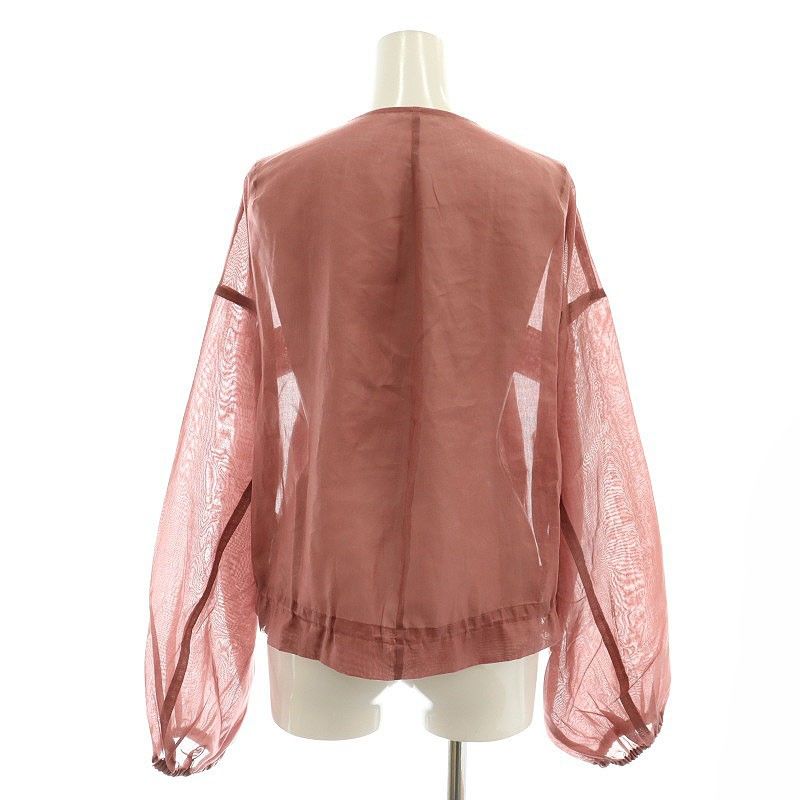 ノーブル NOBLE リネンライクシースルーボイルブルゾン ダークピンク