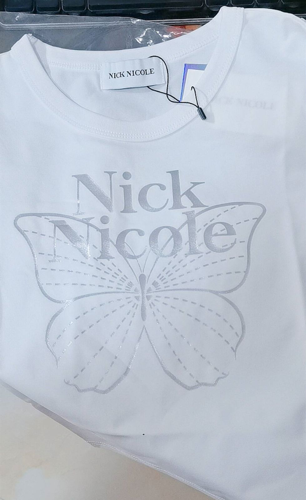 NICK&NICOLE ニック&ニコル Tシャツ BUTTERFLY ちょうちょう
