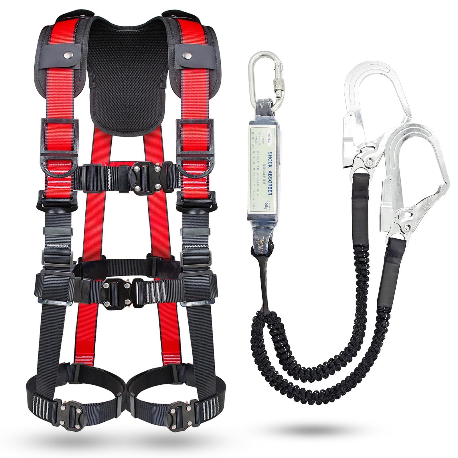 人気商品[光円電工] フルハーネス 新規格安全帯 M-L 新規格 フルハーネス安全帯 新規格 セットフルハーネス安全帯 2丁掛け 墜落制止用器具 ＆ 伸縮式ダブルランヤード ワンタッチバックル 肩