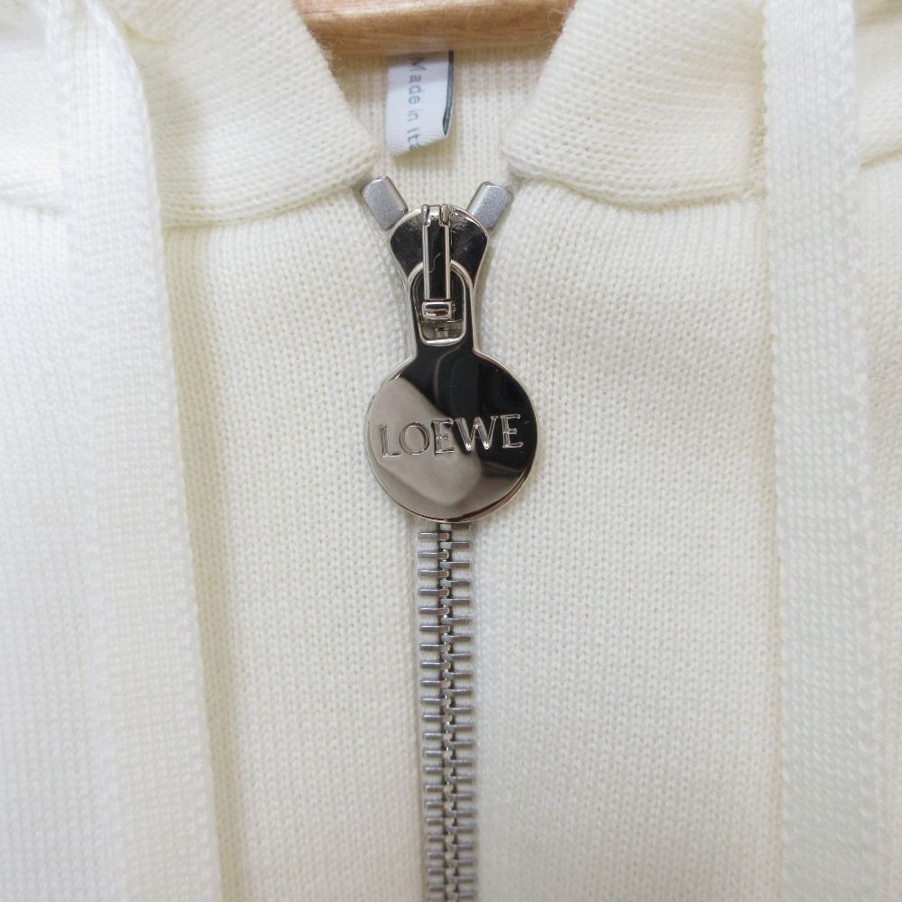 【美品】  LOEWE / ロエベ | リブ ジップアップ プルオーバーニット | M | キャメル | レディース LOEWE 【美品】 / ロエベ | リブ ジップアップ プルオーバー