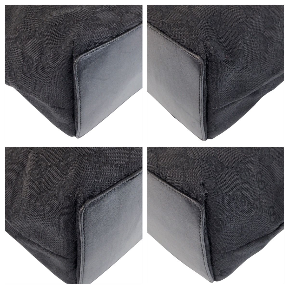 美品 GUCCI グッチ ブラック 黒 GGキャンバス/レザー 31243 トート  