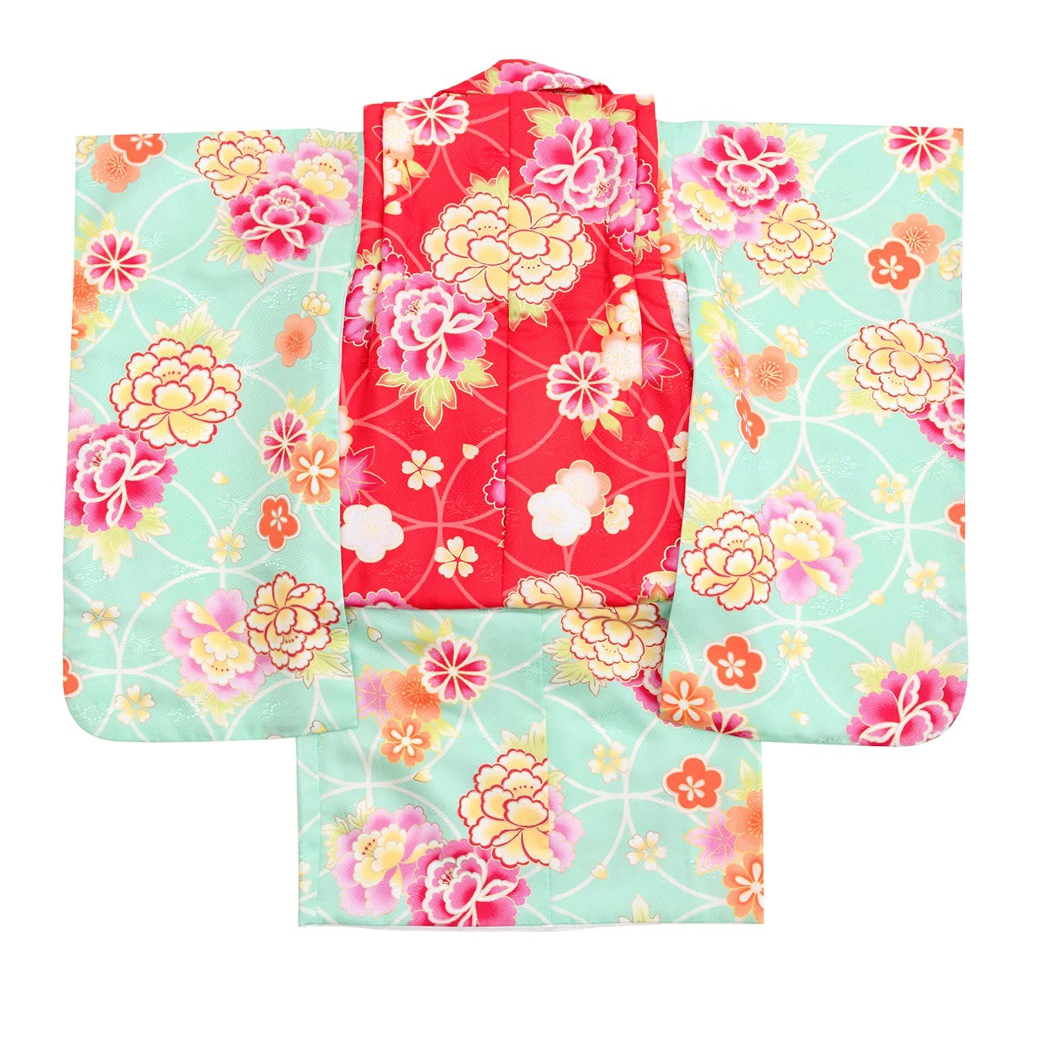 KYOETSU] [キョウエツ] 着物セット 七五三用 3歳用 被布セット 華やかC