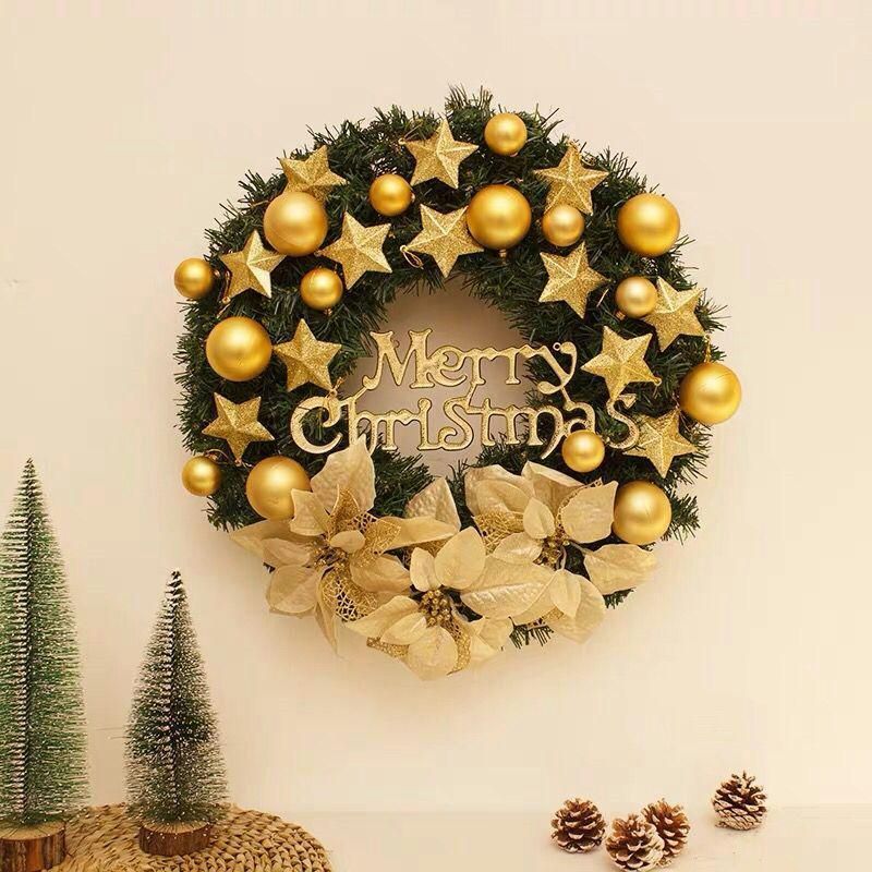 クリスマスリース ドア飾り クリスマスサークル 50CM
