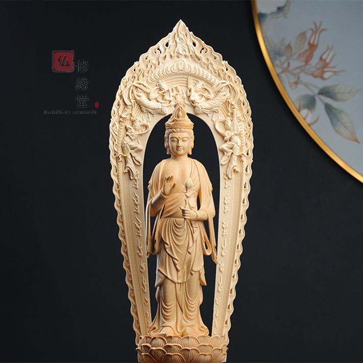 仏教美術木製一刀彫のオブジェです 仏教美術木製一刀彫のオブジェです