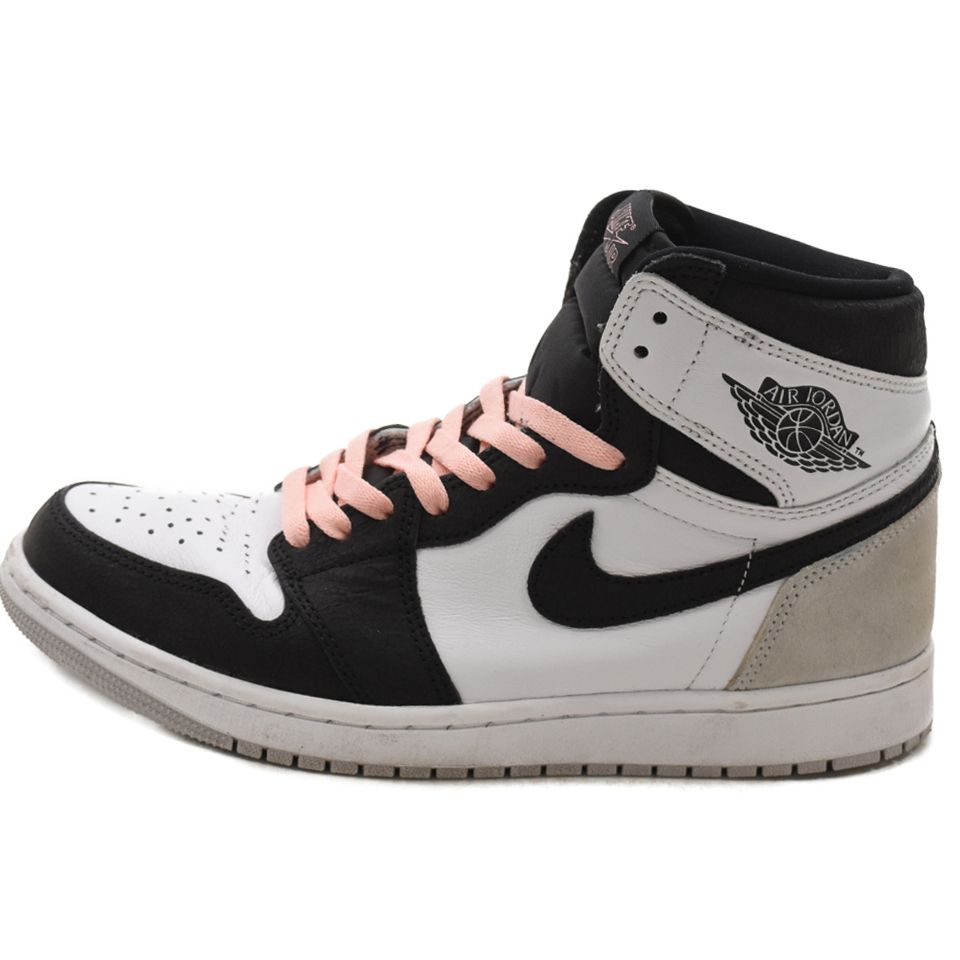 NIKE (ナイキ) AIR JORDAN1 RETRO HIGH OG Bleached Coral エアジョーダン1 ブリーチドコーラル  ハイカットスニーカー ブラック/グレー US9.5/27.5cm 555088-108 - メルカリ