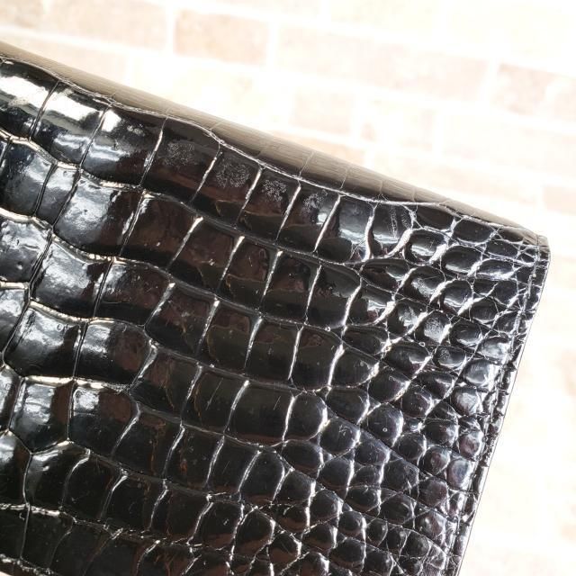 美品 LaＭer ☆ クロコダイルレザー 無双 長財布 長札入 日本製 黒 ワニ 美品 LaMer ☆ クロコダイルレザー 無双 長財布 長札入れ 日本製 黒