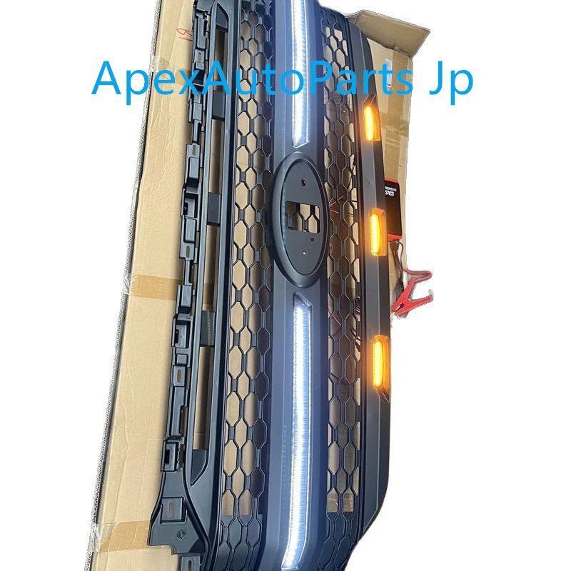 2021-2025 フォードF150 改造用 ハニカムデザイン フロントグリル フロントフェイス デイタイムランニングライト付き グリル FFCRYSTALESIA_COM