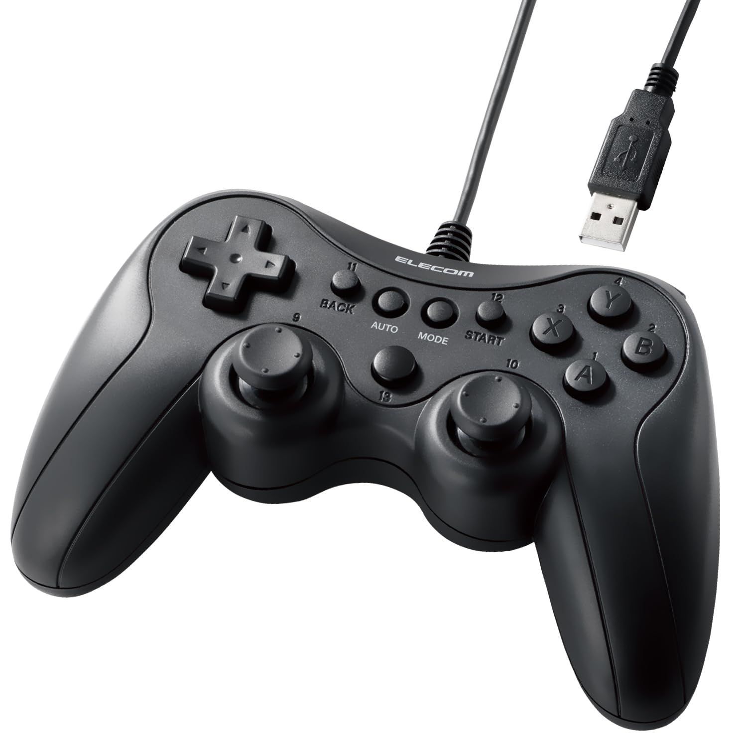 【特価セール】JC-GP20SBK ブラック 軽量 スティックモード切替 連射 PS系配置 Xinput 有線 ゲームパッド エレコム