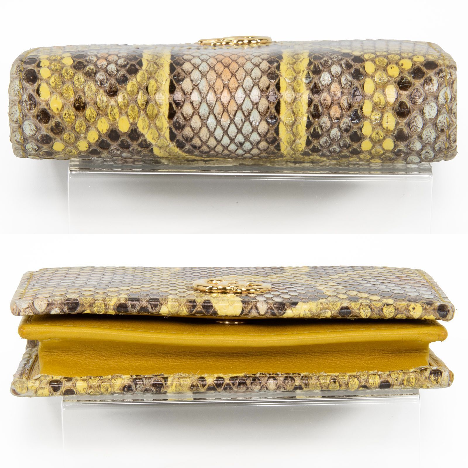 本物 送料無料 グッチ 短財布 二つ折り財布 新品同様 レディース