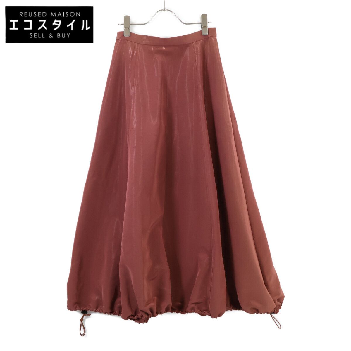 LE CIEL BLEU ルシェルブルー 23SS ﾃﾗｺｯﾀ 25S67102 Glossy Drawstring Skirt 36