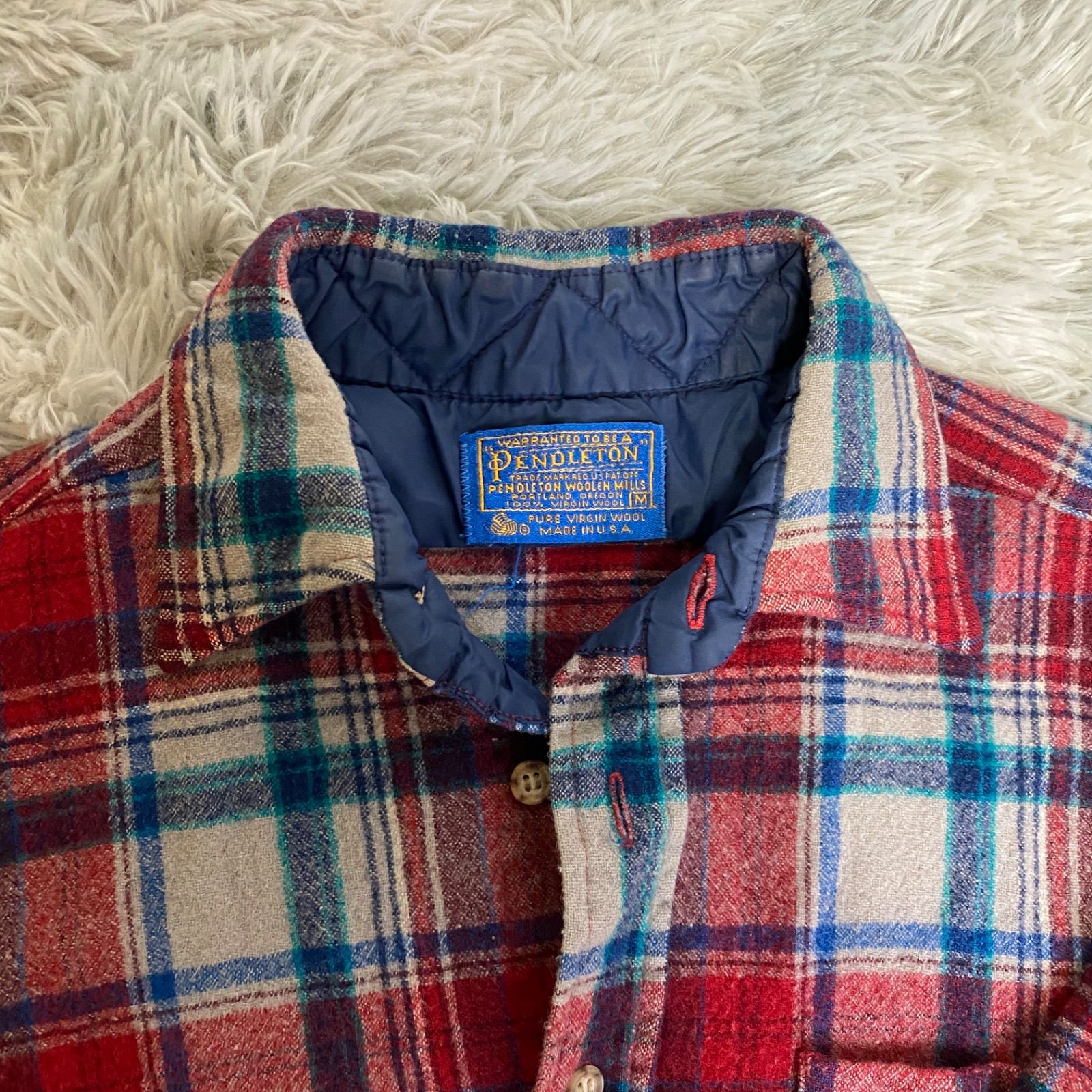 古着 PENDLETON ペンドルトン 70s オンブレチェック シャツ M