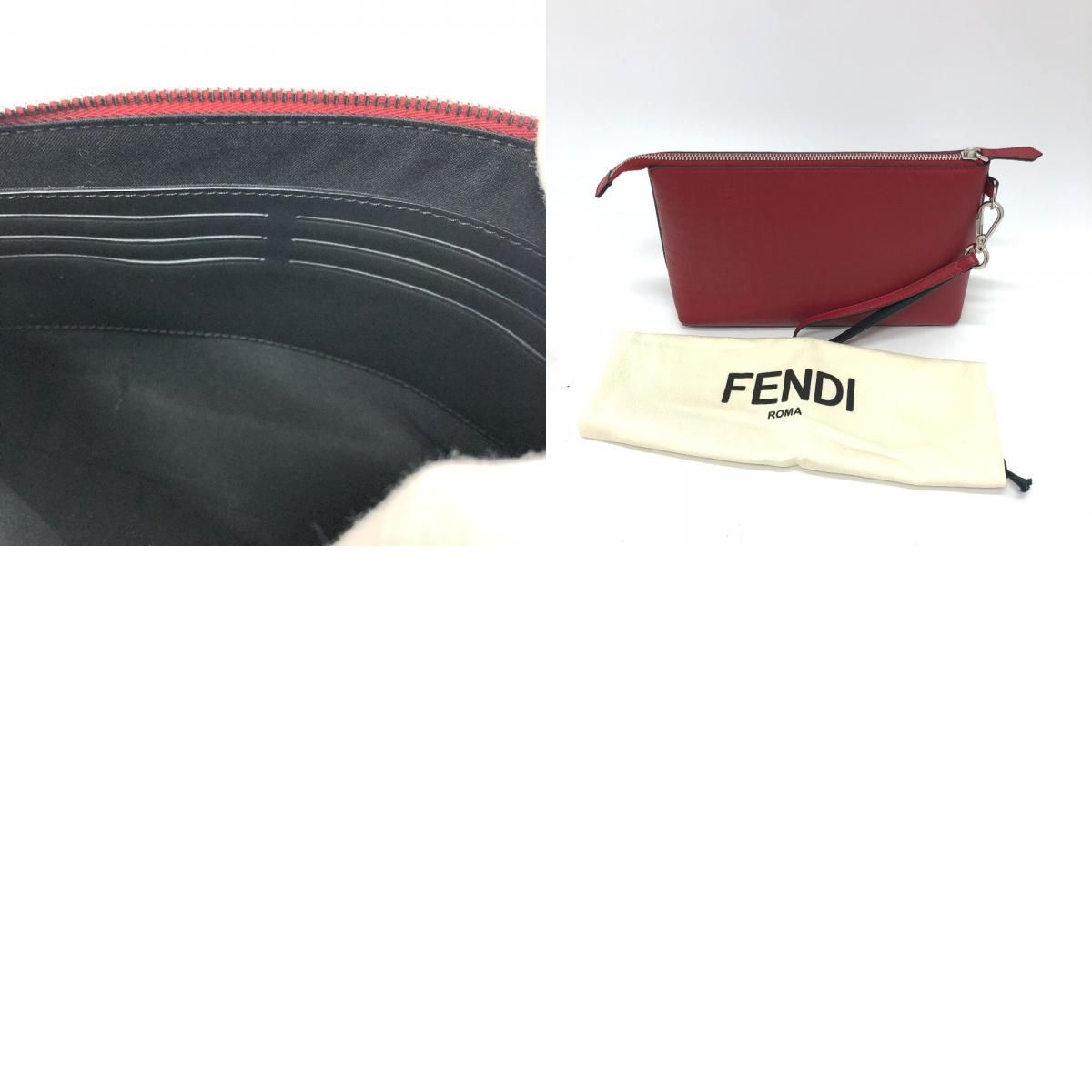 フェンディ FENDI ズッカ 7N0106 カバン ポーチ ストラップ付 クラッチ