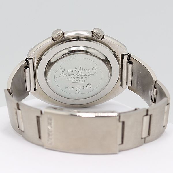 デッドストック級 稼動 美品 シチズン アラームデイト黒文字盤 手巻